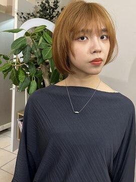 サロン ド ビカ(Salon de bika) ショートボブ×オレンジ