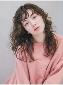 パーマ/レイヤーカット/似合わせ/ウェーブヘア/アッシュ