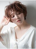 ウェットヘア小顔フェザーショートマッシュパーマu越谷20代30代