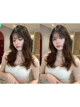 [#髪質改善]【カット+ケアカラー+クイックTR\7900】大人のモテ髪ミディアム・ボブヘアはZinaで★［渋谷］