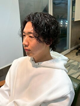 サーフカール　メンズミディアム　黒髪　