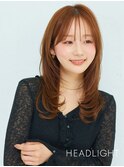 #韓国小顔似合わせミルクブラウンミディアウルフレイヤー