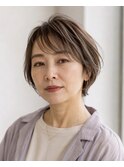 白髪ぼかし脱白髪染め大人ショート40代50代60代