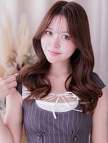 カバーヘア ブリス 志木南口駅前店(COVER HAIR bliss)&nbsp;ミルクティーブラウン顔周りレイヤーパーマゆる巻きロング20代a