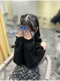 編み上げハーフツイン/北新地ヘアセット
