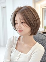 リンクエン(Link enn) ショートボブ/ミルクティーカラー/顔周りカット