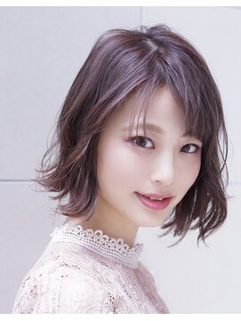 ミッシェル アフロート(michelle afloat) 野副◆ピンクグレージュ透明感カラー小顔効果の可愛い前下りボブ