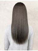20代30代40代/アッシュグレージュ/艶感ストレート/ナチュラル
