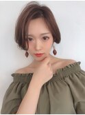 ピンクラベンダーピンクグラデーション赤髪クラシカルボブ