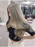 春夏人気★ホワイティグレージュ×透明感カラー//ケアブリーチ