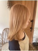 ダブルカラートリプルカラーオレンジベージュブロンドベージュ