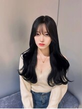 韓国ヘア×ブルーブラック【イルミナカラー/韓国ヘア/レイヤーカット/グレーブラック/ブルーブラック】