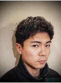 無造作アップバングパーマ