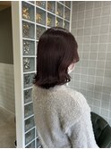 #ピンクブラウン#暖色カラー#ブリーチなしカラー#ワンカラー