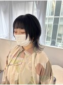 ウルフカット×インナーカラー
