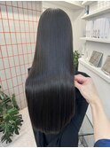 韓国 くびれロング レイヤー ワンホンヘア 小顔前髪