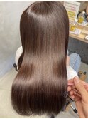 大人可愛い秋色髪質改善カラー艶感ロング