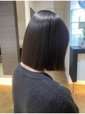 髪質改善 切りっぱなしボブ 髪質改善トリートメント オリーブ