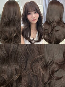 アマトウキョウスマートサロン(AMA TOKYO×Smart Salon) ヘーゼルベージュ ブリーチなし レイヤーカット 海外風