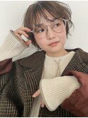 暗めカラー/レイヤーカット/くすみベージュ/ボブ/新宿