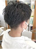MEN'S HAIR &nbsp;センターパート　ツイストスパイラル　コンマヘア