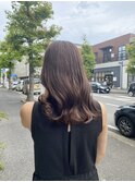 ブリーチなしグレージュカラー顔まわりレイヤーカット韓国ヘア