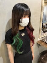 ルフレ 新宿本店2nd(Reflet) オーダープルエクステ/インナー/ピンクレッド/グリーン