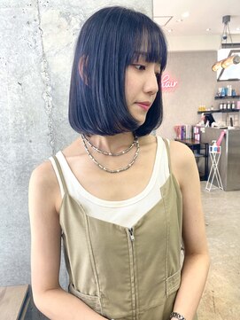 アジールヘア 赤羽駅南口店(agir hair) ネイビーブルー艶ボブアディクシーカラー韓国ヘア赤羽十条
