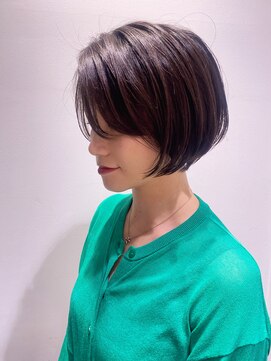 ステア ケース(stair case) 大人丸みショート前髪顔まわりカット20代30代40代