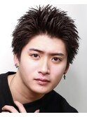 ベリショスパイキーショートべリーショートアップバングメンズ