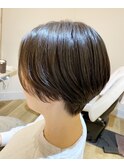 ハンサムショート×前髪なし