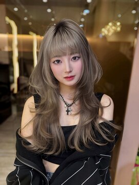 ロンドガーネット 池袋(Lond garnet) ミニウルフレイヤーカット顔周り前髪韓国ミディアムロング/池袋
