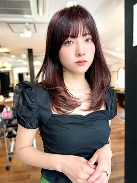 リコバイアフロート(riko by afloat) ロングレイヤー/顔まわりカット/透明感ブラウン