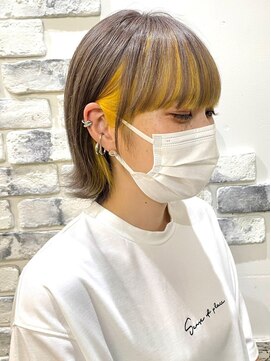 アニー 松戸(ANNI) ホワイトグレージュ/ミニウルフ/デジタルパーマ/チェリーブラウ