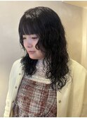 ボブ/ミディアム/レイヤー/顔周りレイヤー/艶カラー/パーマ