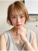 大人ショート・ショートボブ・グレージュ、脱白髪染め☆