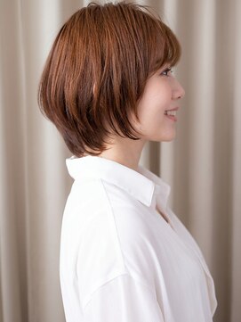 カバーヘア ブリス 上尾西口店(COVER HAIR bliss) ミルクブラウンブリーチなしひし形ショートマッシュ30代40代X