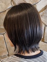 トップヘアスパアンドリゾート 鳴海(TOP HAIR spa&resort)&nbsp;名古屋切りっぱなし外ハネくびれボブショコラブラウン30代40代