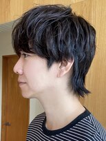 トップヘアーラウンジ 知立(TOP HAIR Lounge)&nbsp;知立メンズマッシュウルフ艶感ナチュラルブラック襟足あり