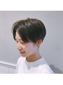 ハンサムショート ダークアッシュ 刈り上げ