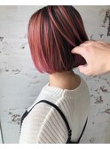 バレイヤージュ×ピンク
