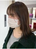 大人かわいい切りっぱなしロブ×マロンベージュ