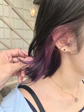 アルモ ヘア フア 東静岡(ALMO hair HUA) インナーカラーパープル×Nドットカラー