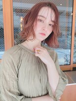 ルービック 京橋(Rubik's)&nbsp;小顔ナチュラルボブヘア/オレンジブラウン20代30代40代