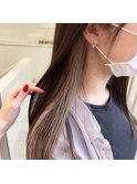 20代30代大人かわいいミルクティーベージュインナーカラー