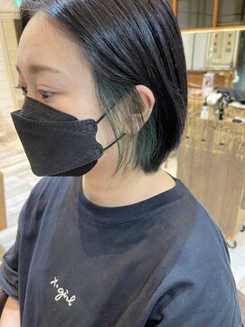 ネオリーブ アンド 渋谷店(Neolive &) 【韓国/インナーカラー】グリーンで透ける色味