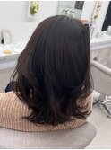 透明感ダークカラー×ミディアム
