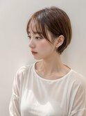 大人ショートボブ丸みショートカットマッシュショート前髪あり