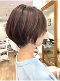 ショート 大人ショート グレーベージュ 丸みショート