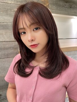 アイヴィ 表参道(IVY) 艶髪ピンクブラウンフェイスレイヤー内巻き【肥田亜沙美】